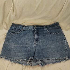 Gloria Vanderbilt Medium Blue Distressed Denim Cutoff Shorts